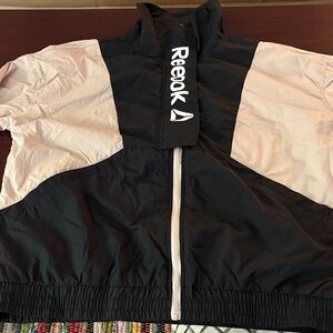 Reebok Black and Pink Windbreaker Jacket